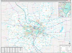 St. Louis Metro Area Wall Map Premium Style 2026